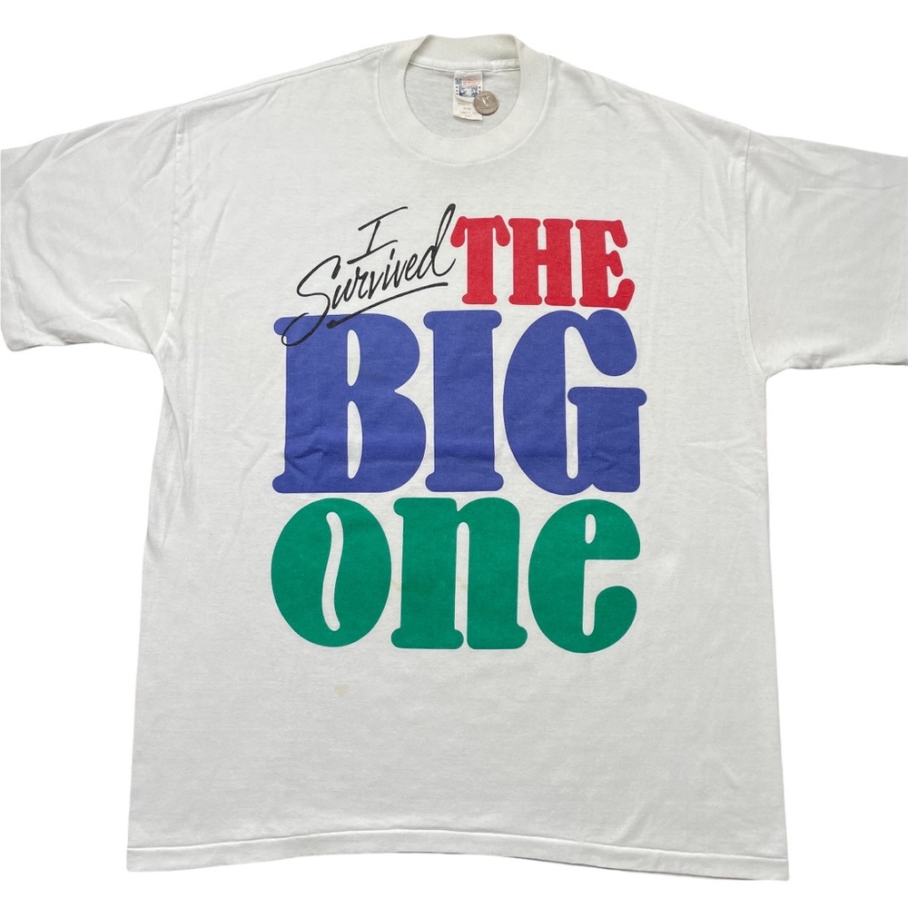 Vintage 80s 1987 “I Survived The Big One” San Francisco Earthquake t-shirt 2XL